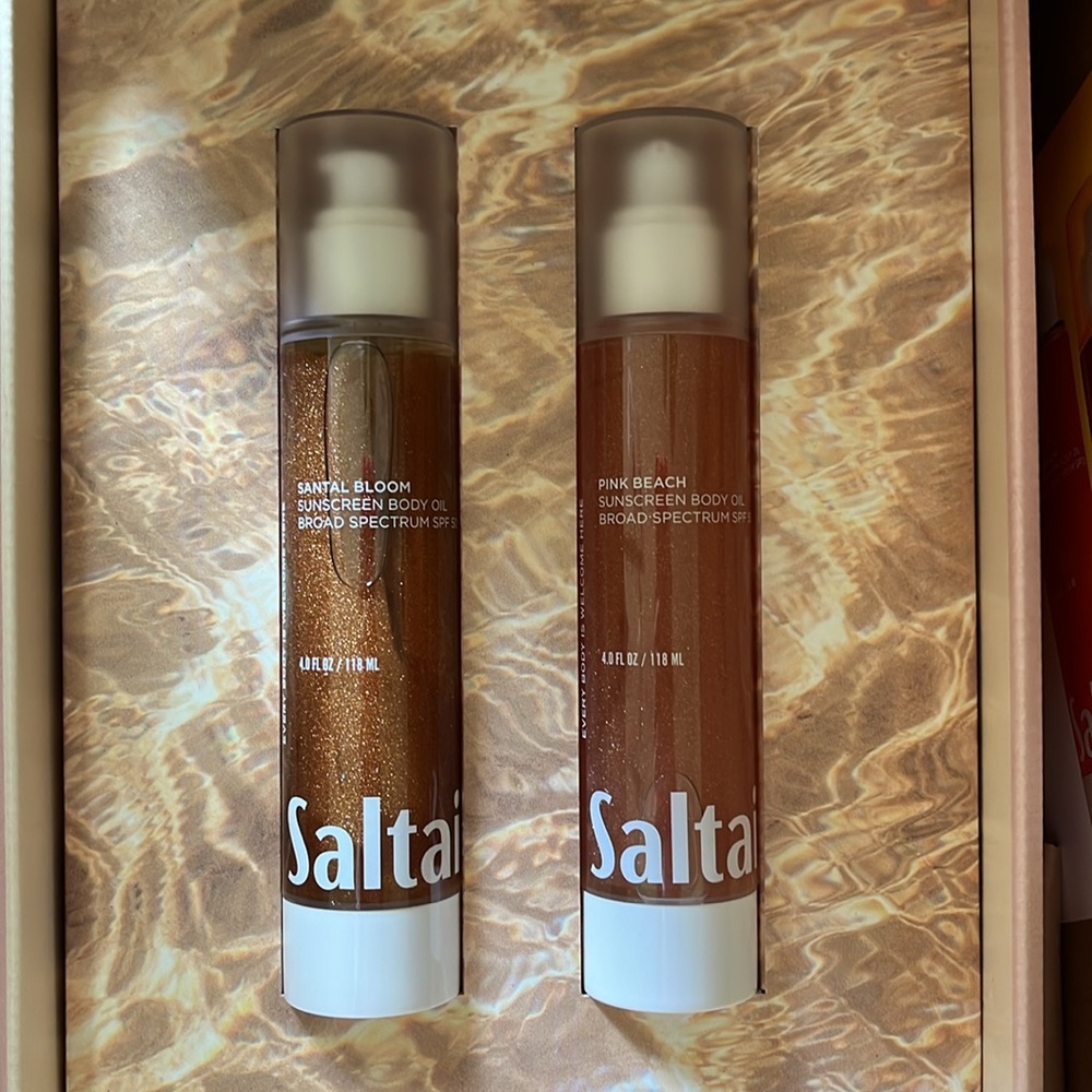 Saltair Sunscreen Body Oil SPF 50 (Santal Bloom + Pink Peach)